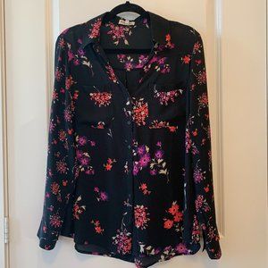 Express Floral Button Dress Shirt